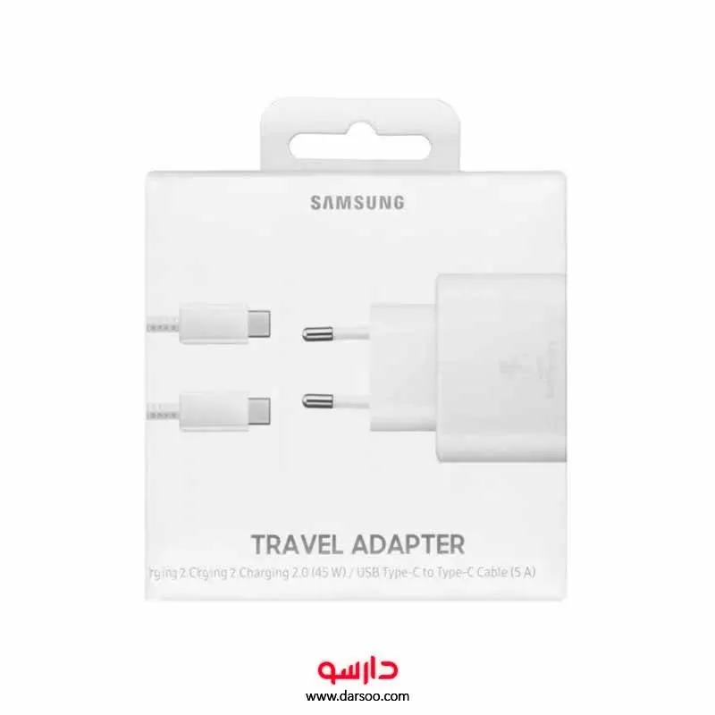خرید شارژر دیواری سامسونگ 45 وات Travel Adapter 1.8m به همراه کابل تبدیل USB-C - 