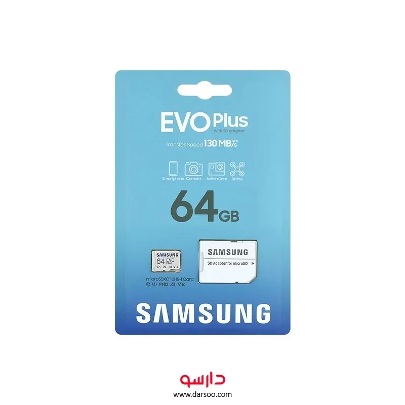 خرید کارت حافظه MicroSDXC سامسونگ (2020) Evo Plus کلاس 10 استاندارد UHS-I U1 ظرفیت 64 گیگابایت - 
